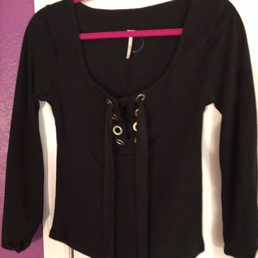 Free People lace-up top